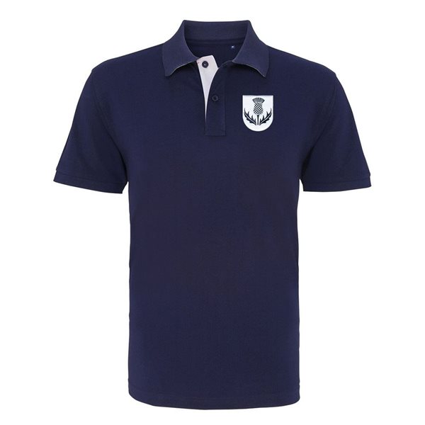 Image de Rugby Vintage - Polo Ecosse années 1960 - Navy/Blanc