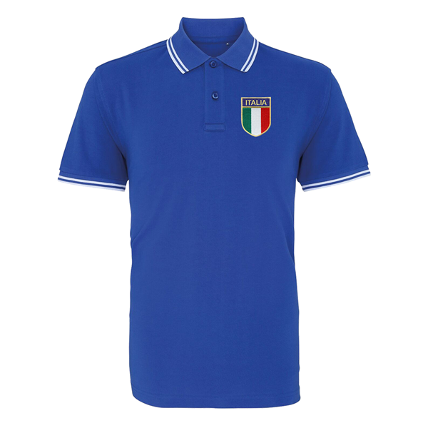 Image de Rugby Vintage - Polo Italy années 1980 - Bleu