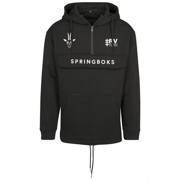 Image de Rugby Vintage- Springboks anorak sweat à capuche- Noir