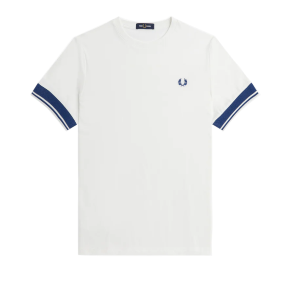 Fred Perry - Contrast Cuff T-Shirt - Snow White