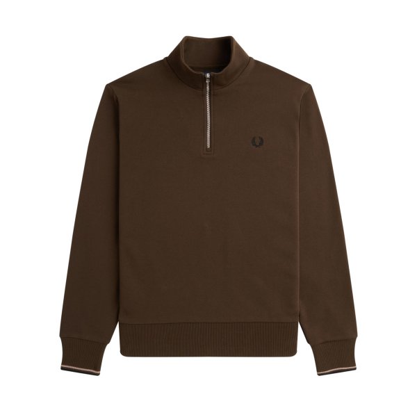 Fred Perry - Half Zip Sweater - Donkerbruin