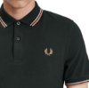 Fred Perry - Twin Tipped Polo Shirt - Night Green/ Warm Grey/ Light Rust