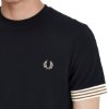 Fred Perry - Striped Cuff T-Shirt - Zwart