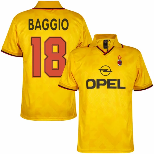 AC Milan 3e Retro Voetbalshirt 1995-1996 + Baggio 18