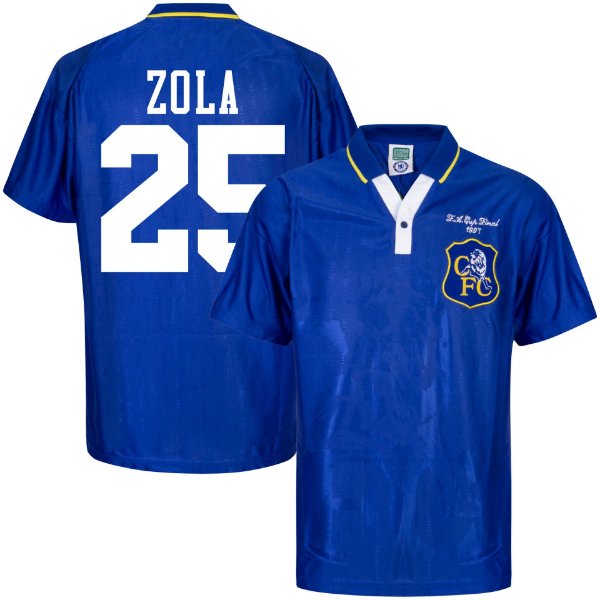 Chelsea Retro Football Shirt 1996-1997 + Zola 25