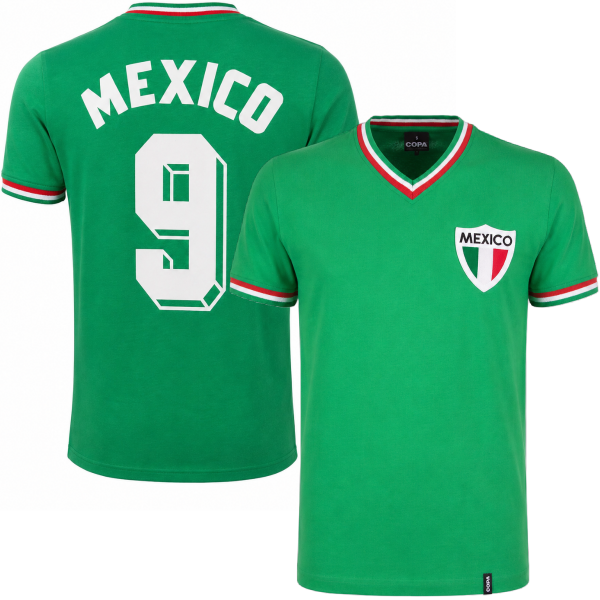 COPA Football - Mexico Retro Football Shirt 1980s + Number 9 (Hugo Sánchez)