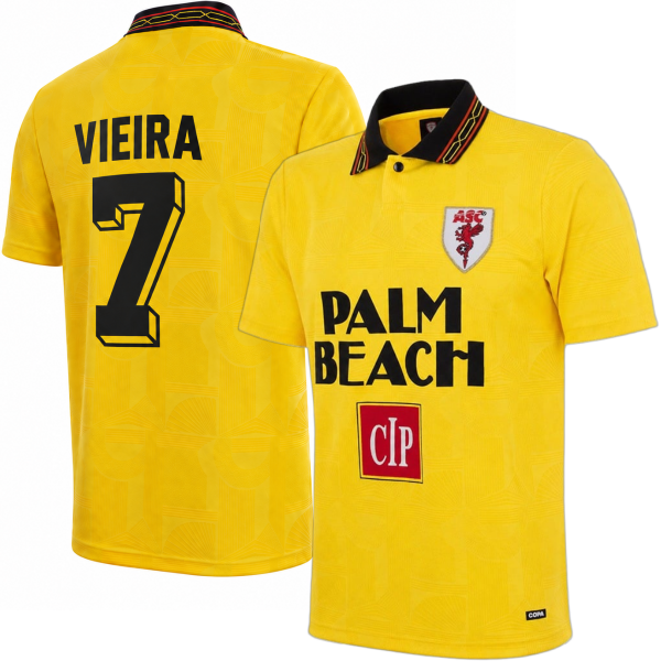 AS Cannes Retro Football Shirt Away 1994-1995 + Vieira 7